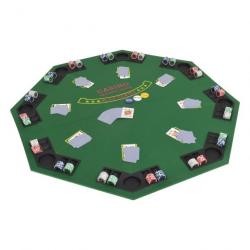 Dessus de table de poker pour 8 joueurs 2 plis Octogonal Vert 80209