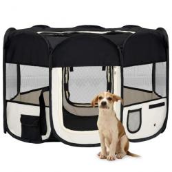 Parc pliable pour chien avec sac de transport Noir 110x110x58cm 171006