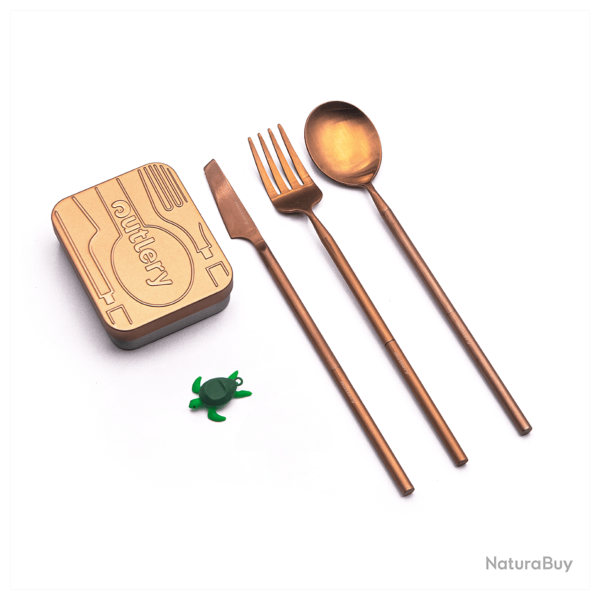 OUTGOLD Set de couverts mtalliques pour la poche - Or