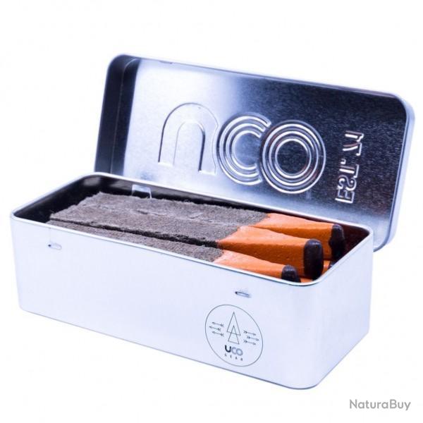 SWEETFIRE GM Boite mtallique de 9 allumes feu longue dure en biocombustible