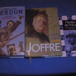 3 livres :JOFFRE +  VERDUN Ce jour la, le 24 octobre  1916 de ARTHUR CONTE + paroles de poilus