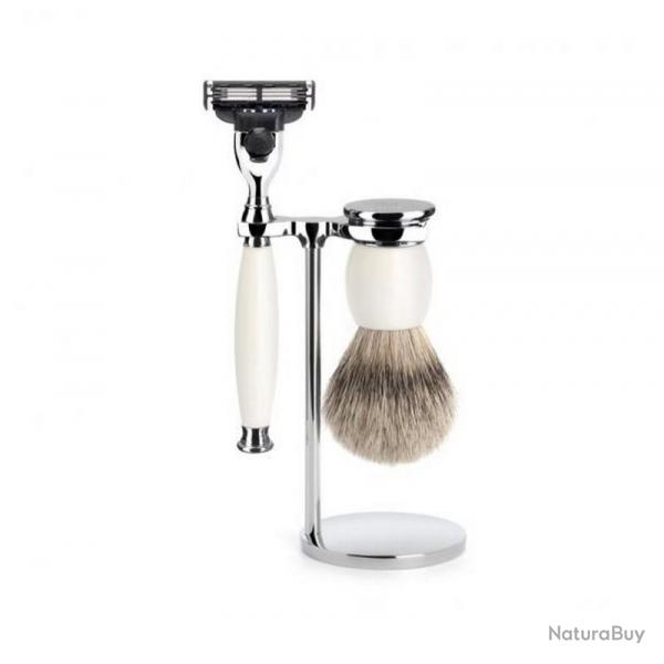 Set de rasage Mach3 "Sophist" 3 pices, Manche porcelaine [Mhle]