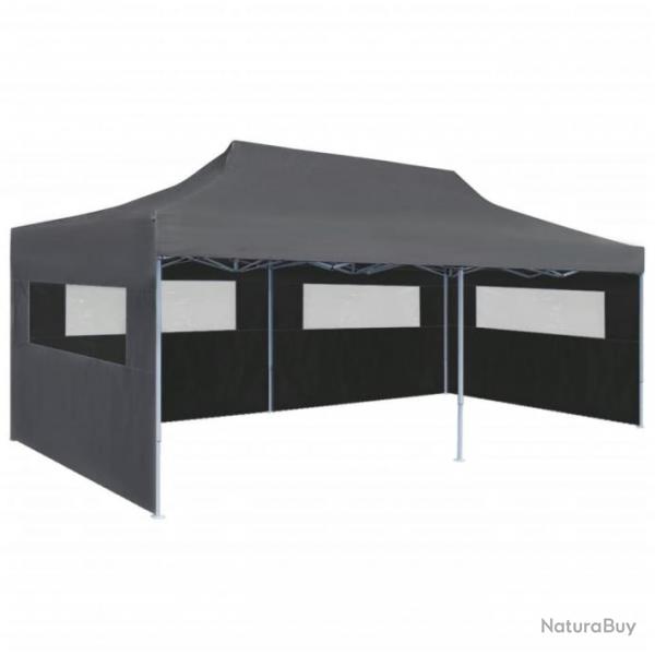 Tente de rception pliable avec parois 3 x 6 m Anthracite 44966