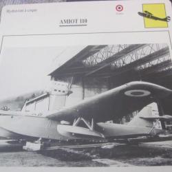 FICHE  AVIATION  TYPE  hydravion a coque    / AMIOT 110  FRANCE
