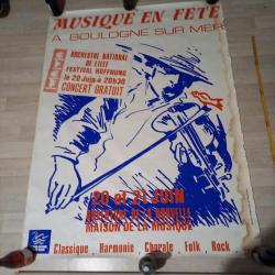 Affiche fête de la musique  Boulogne sur mer, 20-21 juin 198...?