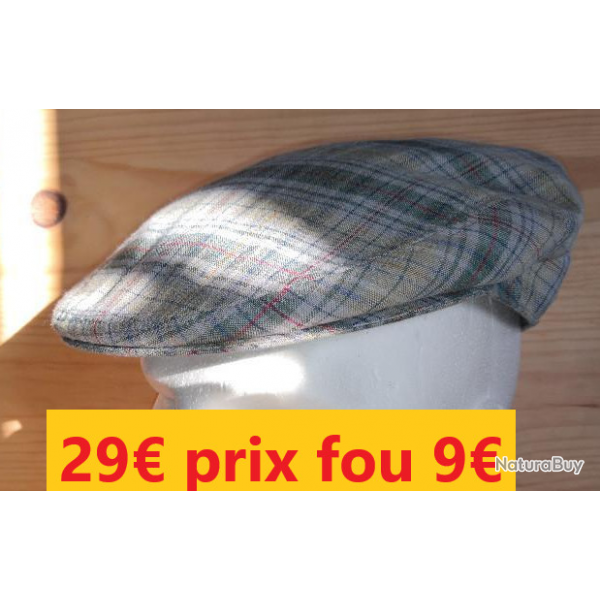 CASQUETTE PINEAU made in FRANCE  vert  carreaux  57   1891-57