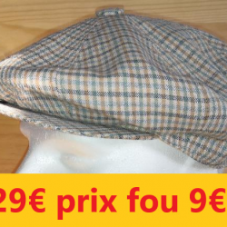CASQUETTE PINEAU made in FRANCE  vert à carreaux  57   9163-57