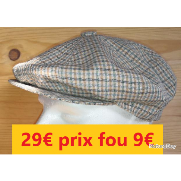 CASQUETTE PINEAU made in FRANCE  vert  carreaux  57   9163-57