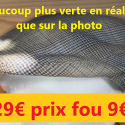 CASQUETTE PINEAU made in FRANCE  vert à carreaux  56   1999-56