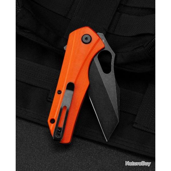 Couteau Bestech Operator Orange Lame D2 Black Manche G10 Linerlock Clip BTKG36E