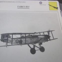 FICHE  AVIATION  TYPE  DE RECONNAISSANCE ET D OBSERVATION  /  FAIREY III F  G BRETAGNE