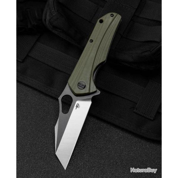 Couteau Bestech Operator Green Lame D2 Black/Satin Manche G10 Linerlock Clip BTKG36C