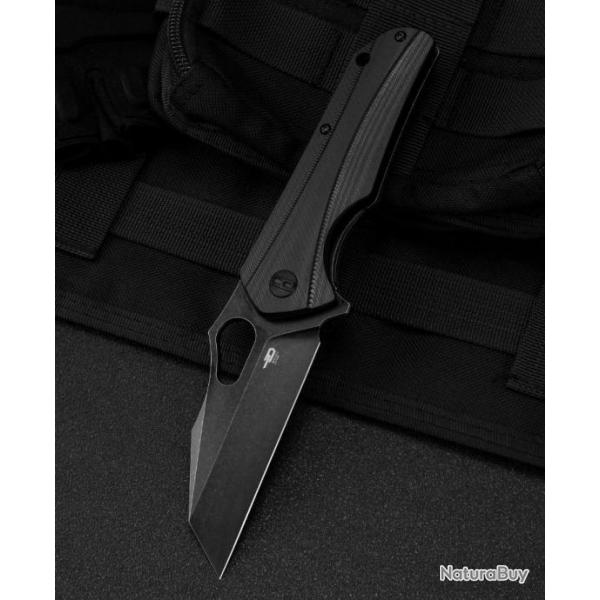 Couteau Bestech Operator Black Lame D2 Black Manche G10 Linerlock Clip BTKG36B