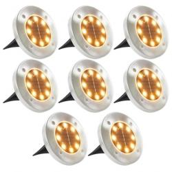 Lampe solaire de sol 8 pcs Lumière LED Blanc chaud 44417