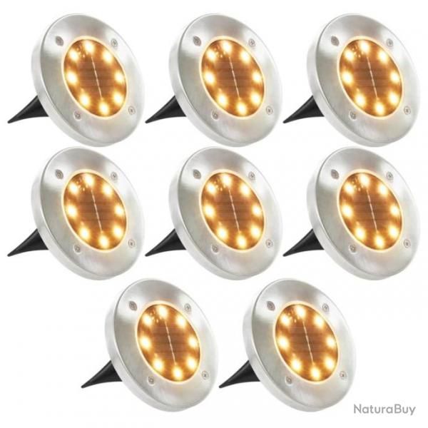 Lampe solaire de sol 8 pcs Lumire LED Blanc chaud 44417