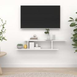 Étagère TV murale Blanc 125x18x23 cm Aggloméré 806989