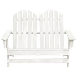 Chaise de jardin Adirondack 2 places Bois de sapin massif Blanc 315899