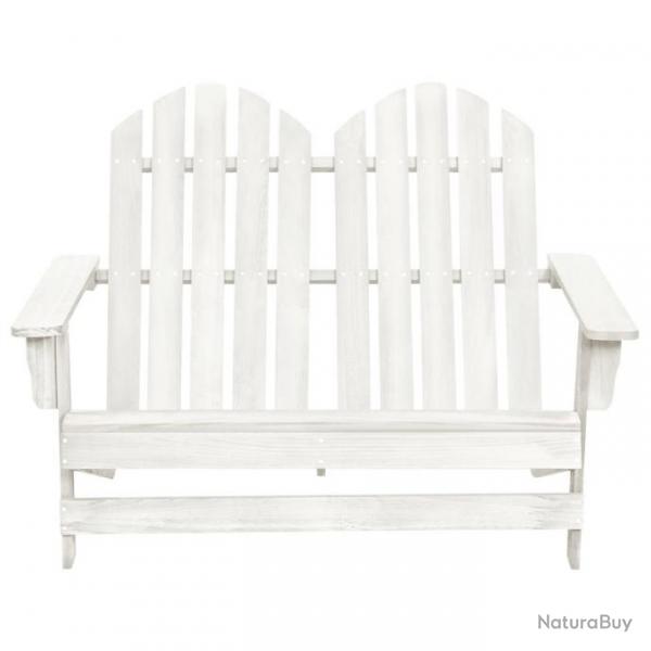 Chaise de jardin Adirondack 2 places Bois de sapin massif Blanc 315899