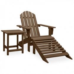 Chaise de jardin Adirondack avec pouf et table Sapin Marron 315931