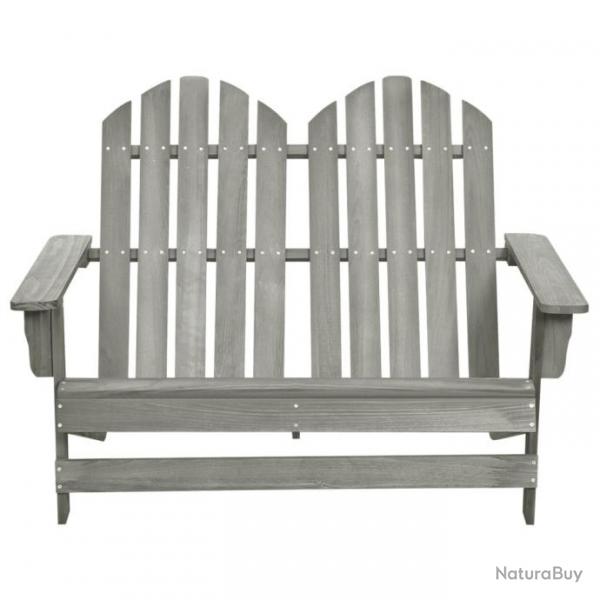 Chaise de jardin Adirondack 2 places Bois de sapin massif Gris 315900