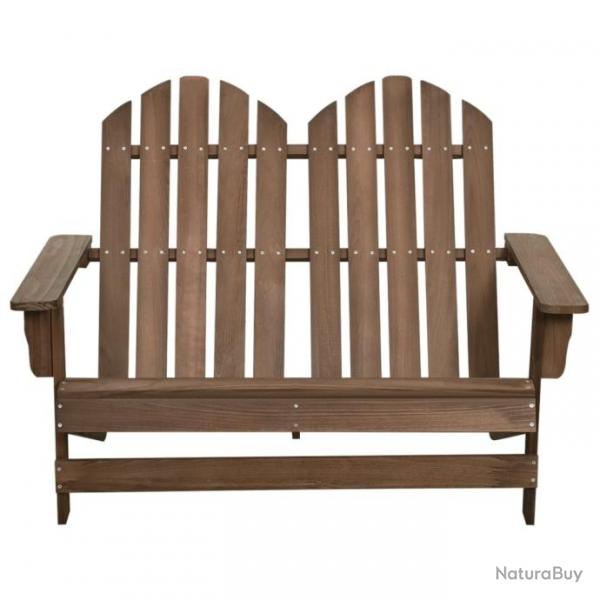 Chaise de jardin Adirondack 2places Bois de sapin massif Marron 315901