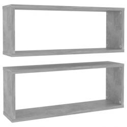 Étagères cube murales 2 pcs Gris béton 60x15x23 cm Aggloméré 807145