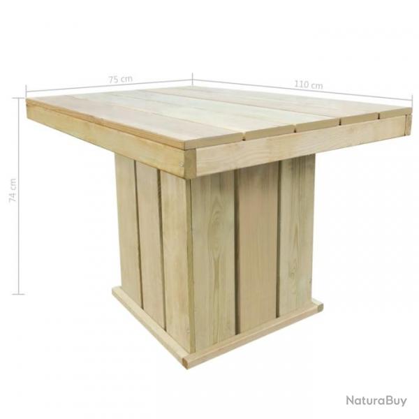 Table de jardin 110x75x74 cm Bois de pin imprgn 44908