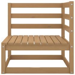 Canapé d'angle de jardin Marron miel Bois de pin massif 805663