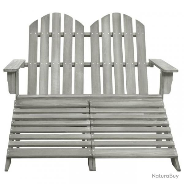 Chaise de jardin Adirondack 2 places et repose-pied Sapin Gris 315910