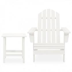 Chaise de jardin Adirondack avec table Bois de sapin Blanc 315919