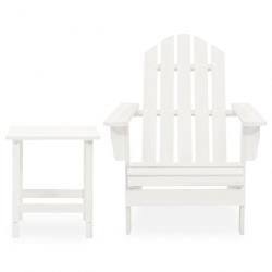 Chaise de jardin Adirondack avec table Bois de sapin Blanc 315919