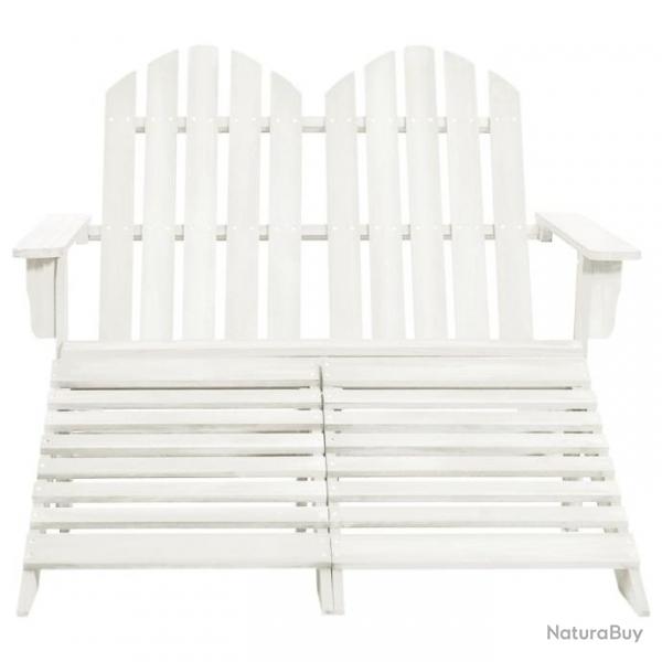 Chaise de jardin Adirondack 2 places et repose-pied Sapin Blanc