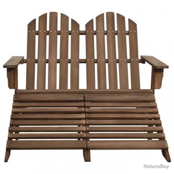 Chaise de jardin Adirondack 2places et repose-pied Sapin Marron 315911