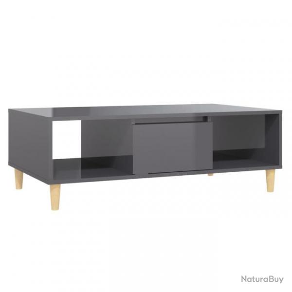 Table basse Gris brillant 103,5x60x35 cm Agglomr 806021