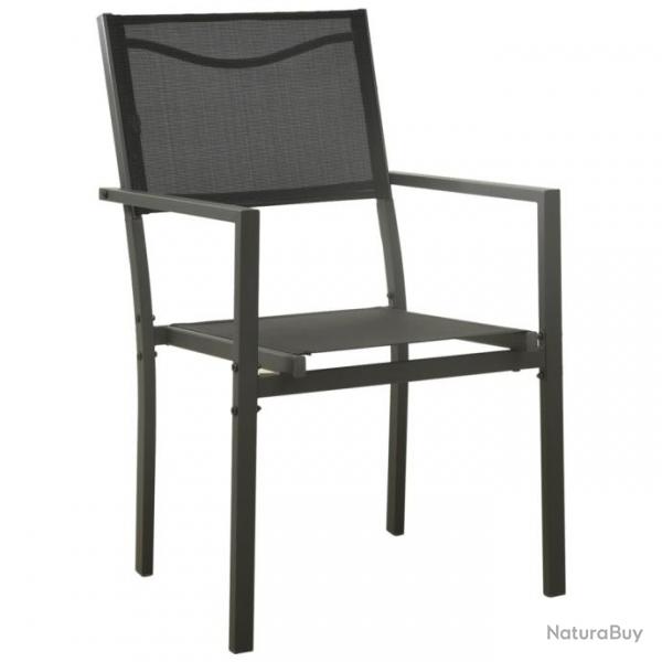 Chaises de jardin 4 pcs Textilne et acier Noir et anthracite 313078