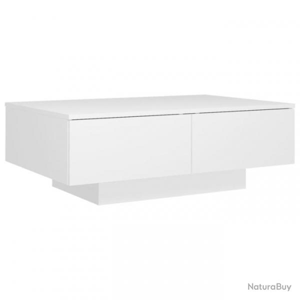 Table basse Blanc 90x60x31 cm Agglomr 804175
