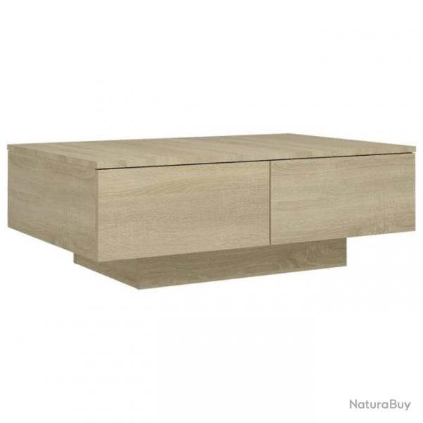 Table basse Chne sonoma 90x60x31 cm Agglomr 804178