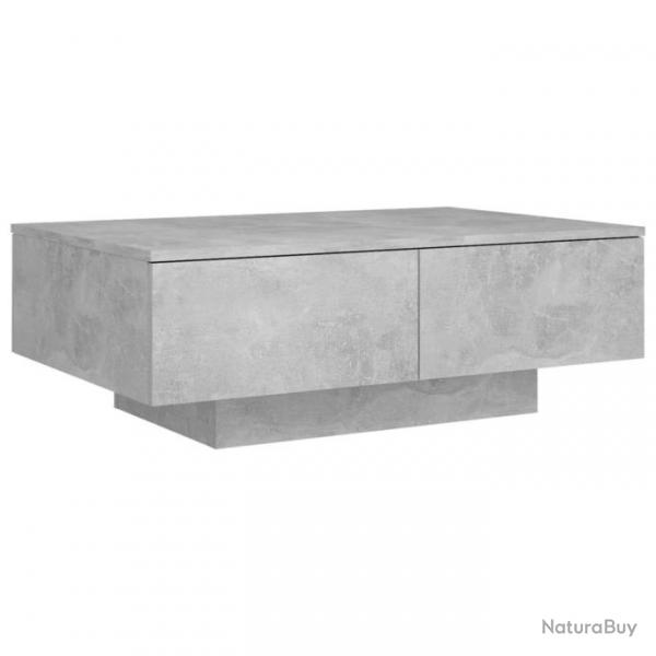 Table basse Gris bton 90x60x31 cm Agglomr 804179