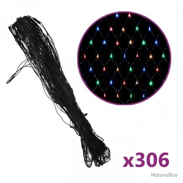 Filet lumineux color de Nol 3x3 m 306 LED Intrieur/extrieur 328781