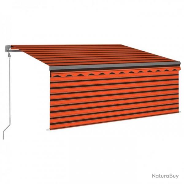 Store Auvent automatique capteur de vent LED 3,5x2,5 m Orange marron 3069415