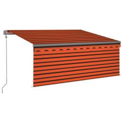 Store Auvent automatique capteur de vent et LED 3x2,5 m Orange marron 3069395