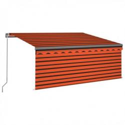 Store Auvent rétractable manuel store LED 3,5x2,5 m Orange et marron 3069405