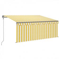 Store Auvent rétractable automatique avec store 3,5x2,5 m Jaune blanc 3069408