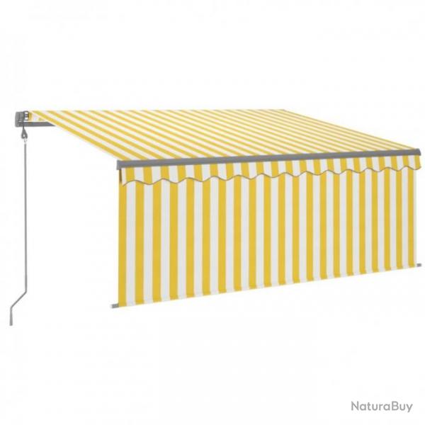 Store Auvent rtractable automatique avec store 3,5x2,5 m Jaune blanc 3069408