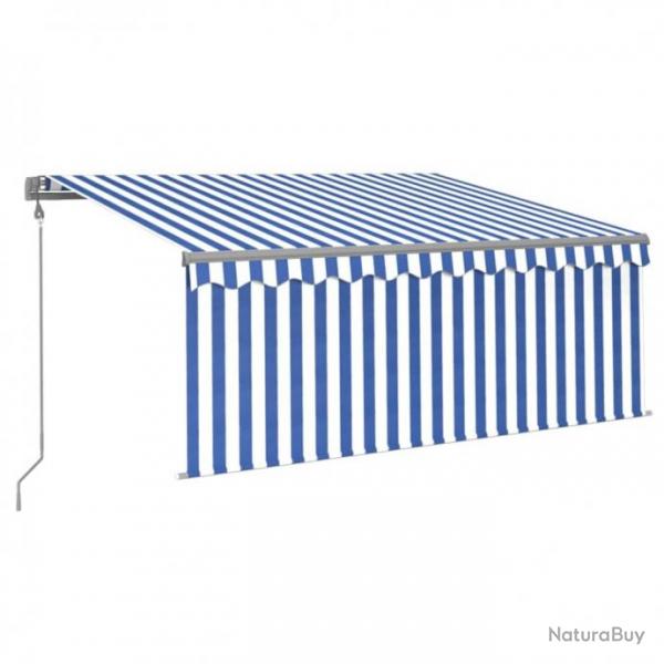 Store Auvent rtractable automatique avec store 3,5x2,5 m Bleu blanc 3069406