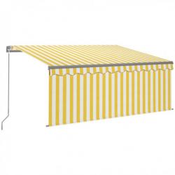 Store Auvent rétractable manuel avec store 3,5x2,5 m Jaune et blanc 3069398