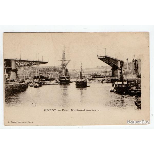 CPA- Marine - BREST.-Pont National ( ouvert ) N1184