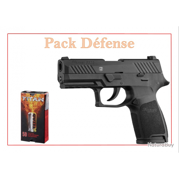 Pack Pist SIG SAUER P320 noir 9mm P.A.K. + 50 munitions