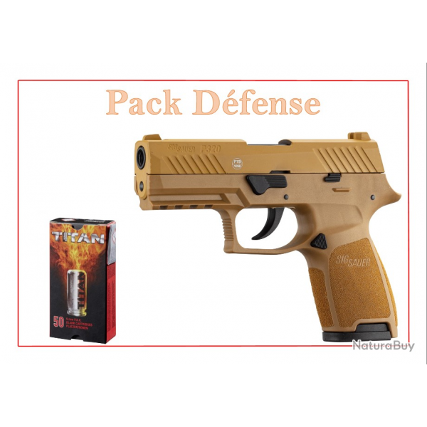 Pack Pistolet SIG SAUER P320 FDE 9mm P.A.K.+ 50 munitions
