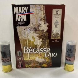 10 CARTOUCHES MARY ARM BECASSE DUO 36 CALIBRE 12/70 PLOMB 8+10